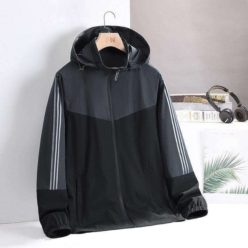 Мужской спортивный жакет с капюшоном, тренч, три кармана, свободный, универсальный жакет