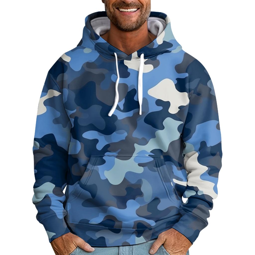 Men's Loose Printed Hooded Sweatshirt Men's Casual Fashion Sports Sweatshirt