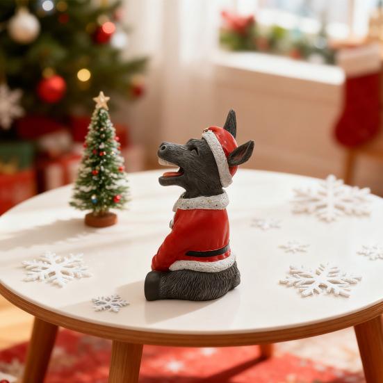 Рождественский Санта Осел Фигурка Рождественская Шапка Осел Полимерная Статуэтка Скульптура Праздничная Вечеринка Дом Офис Настольное Украшение Орнамент