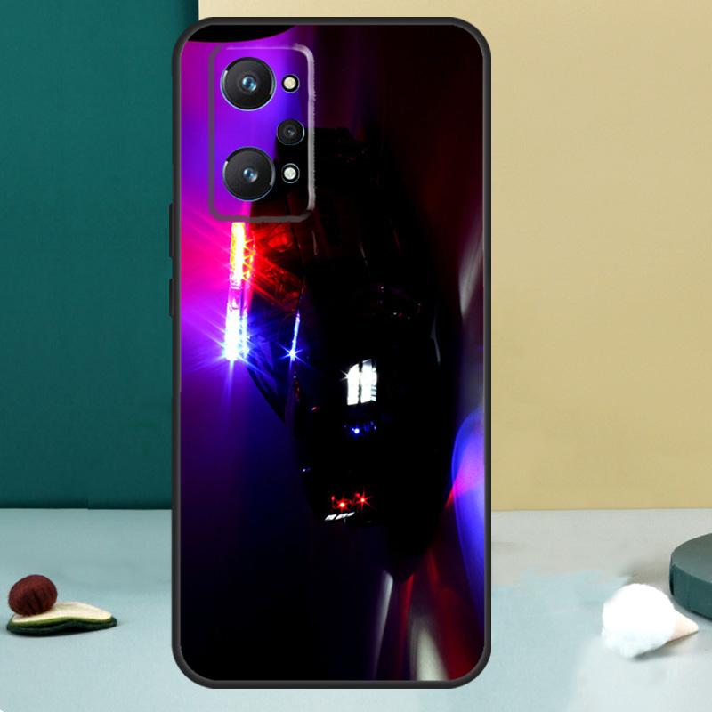 Световая сигнализация полицейских машин ночью для Realme 11 10 12 13 14 Pro Plus GT 7 6 5 Pro GT 6T C67 C61 C53 C51 C21Y C25S C75 C55 Чехол