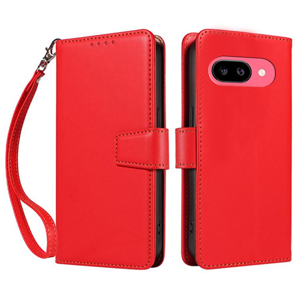 For Google Pixel 9a Case RFID Blocking Leather Wallet Flip Phone Cover with Wrist Strap