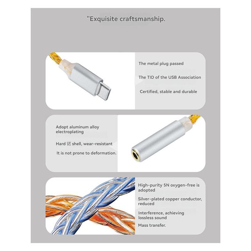JM6 Type-C To 3.5Mm CX31993 Digital Audio Decoder Portable Amp Hifi DAC Mobile USB Adapter Type-C To 3.5Mm