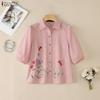 ZANZEA Женская повседневная блузка с отложным воротником и коротким рукавом с цветочным принтом