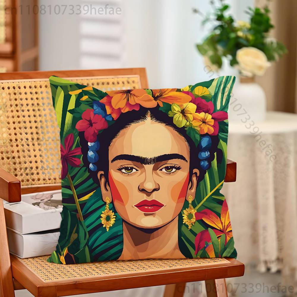 Fashion FFridaS KKahlo Pillow Cases for Bedroom Living Room Sofa Home Decor Polyester Cushion Cover with Zipper