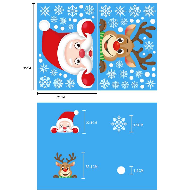 Christmas Window Decal Santa Claus Snowflake Stickers Winter Wall Decals For Kids Rooms New Year Christmas Window Decorations