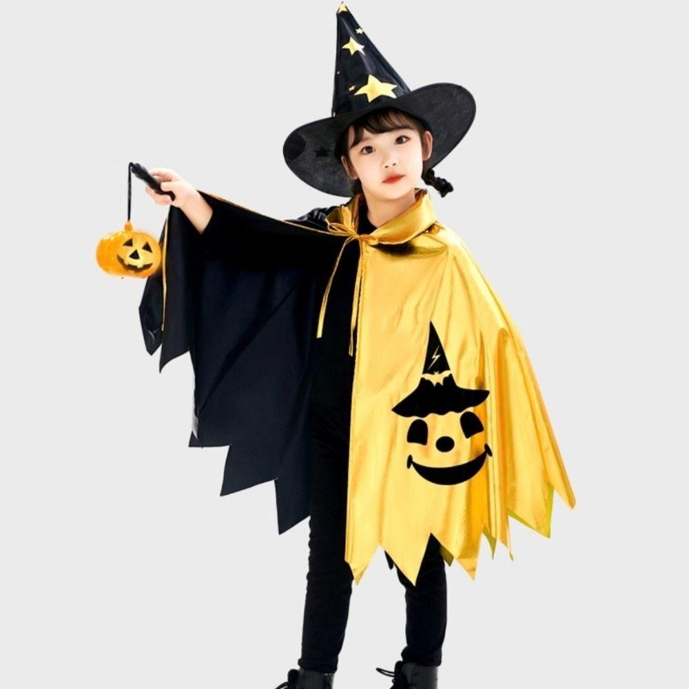 Pointed Hat Kids Halloween Cloak Hat Set Dressing Up Children Halloween Costume Halloween Perform