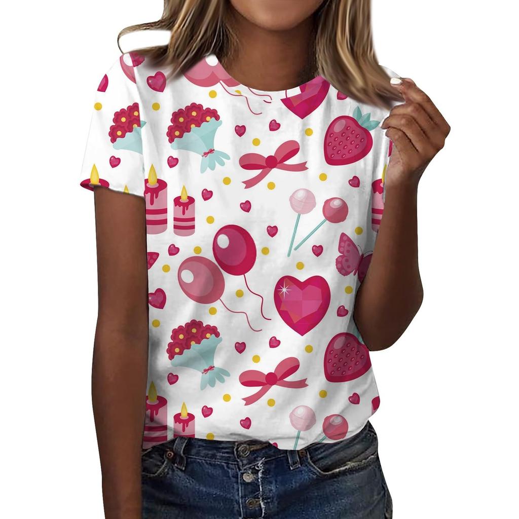 Футболки с цветочным принтом «Роза», женская модная футболка с коротким рукавом и круглым вырезом, Y2k Harajuku, футболки больших размеров, топы, женская одежда