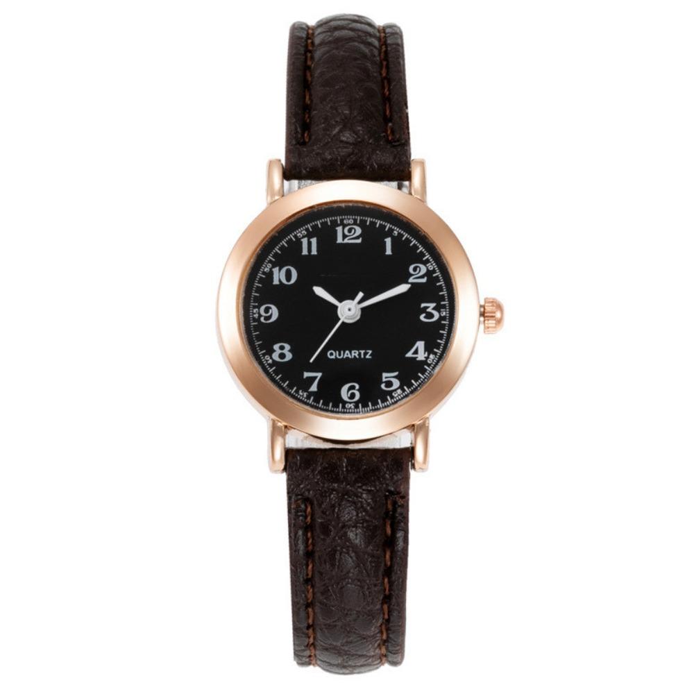 Fashion Soft Leather Strap Student Wristwatch Elegant Round Dial Wrist Watch Adjustable Quartz Clock For Men and Women