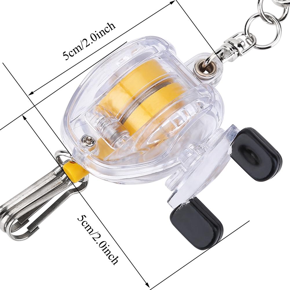 Брелок для ключей с рыболовной катушкой и выдвижной стальной проволочной пряжкой-зажимом для ремня