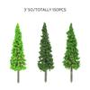 150pcs Mini Architectural Plastic Green Trees Scale Models Garden Tree Toys _GG