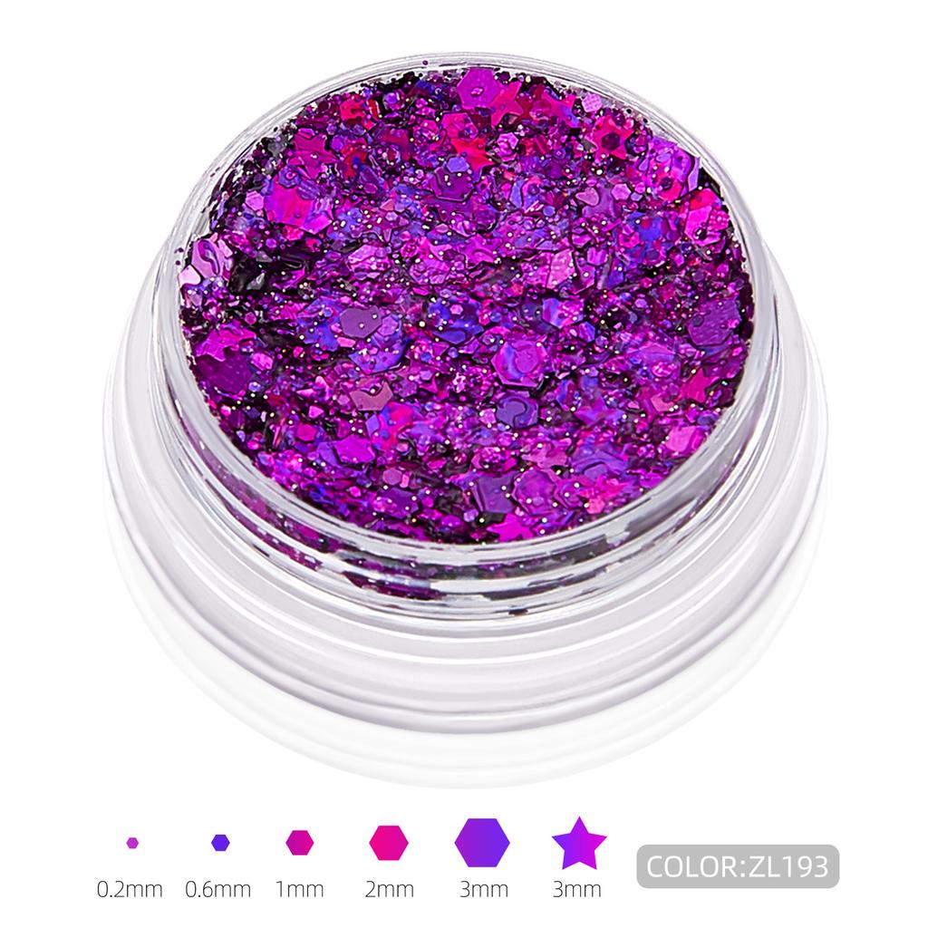 Popular Sequins Gel Glitter Gel Body Facial Hair Eye Stage Makeup Highlight Powder Sequins