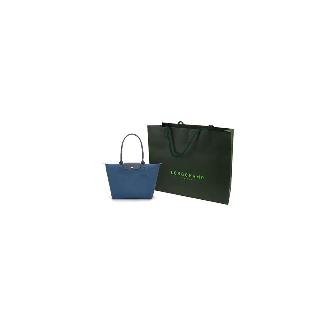 Longchamp Le Pliage Green 31 Eco-Friendly Canvas Tote Bag Women bags Ocean-Blue 1899919P57