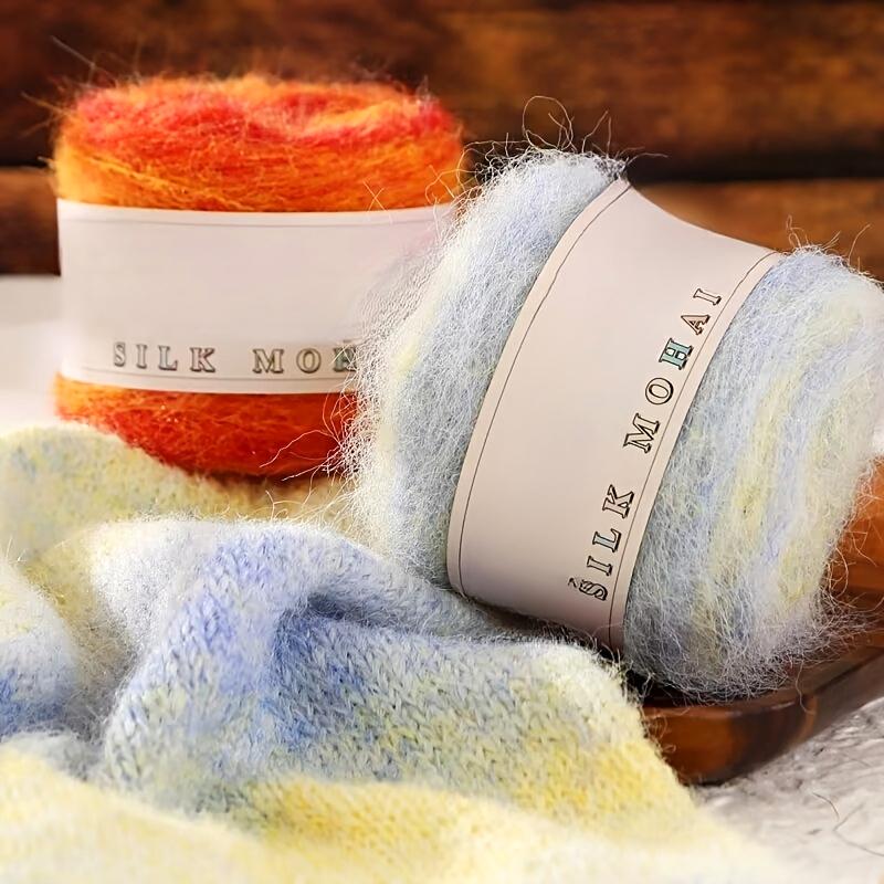 1 шт. Нить Многоэлементный Натуральный Шелк Чистый Хлопок Градиентный Цвет Многофункциональная Ручного Вязания Пряжа Ручной Работы Подарок