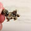 1Pc Retro Brass Mythical Beast Dragon Head Turtle Body Figurines Miniatures Lucky Animal Statue Desktop Ornament Decors