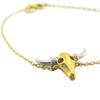 7bis [P5650] - Handmade 'Boho' Gold Bracelet (bison Skull) - 20x10 Mm
