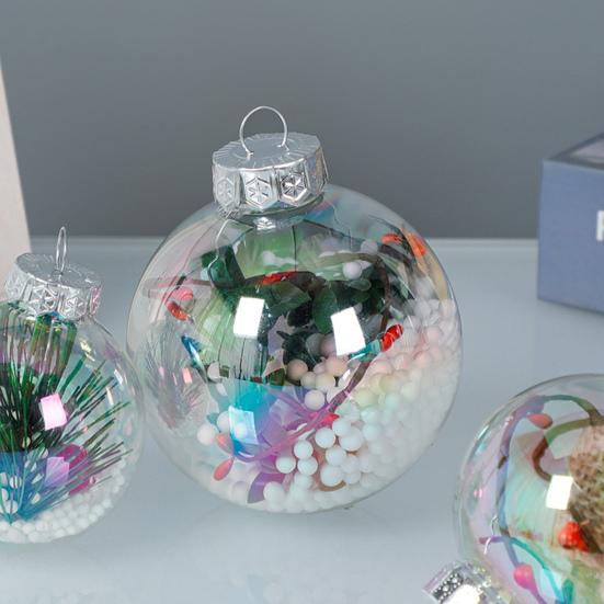 Yousheng Fillable Christmas Ball Подвеска Небьющиеся Прозрачные DIY Рождественские Елочные Шарики Декоративное Подвесное Украшение