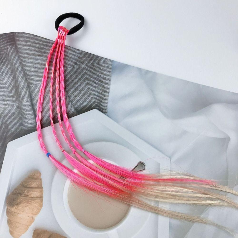 Повязка на голову Повязки на голову с хвостиком Резинки для волос Косички Головные уборы для девочек Цветные парики для детей