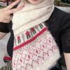 Korean Style New Soft Waxy Wool Blended Knitted Pattern Scarf for Women Autumn and Winter Korean Style High End Warm and Versatile Scarf