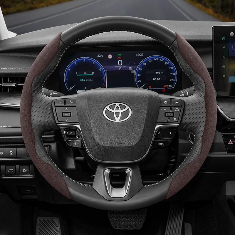 Подходит для Toyota Противоскользящая Пряжка Сегментированная Замшевая Накладка на Руль Подходит для Yaris Auris Chr Corolla Rav4 Hilux Wish Roomy Aqua Probox Prius