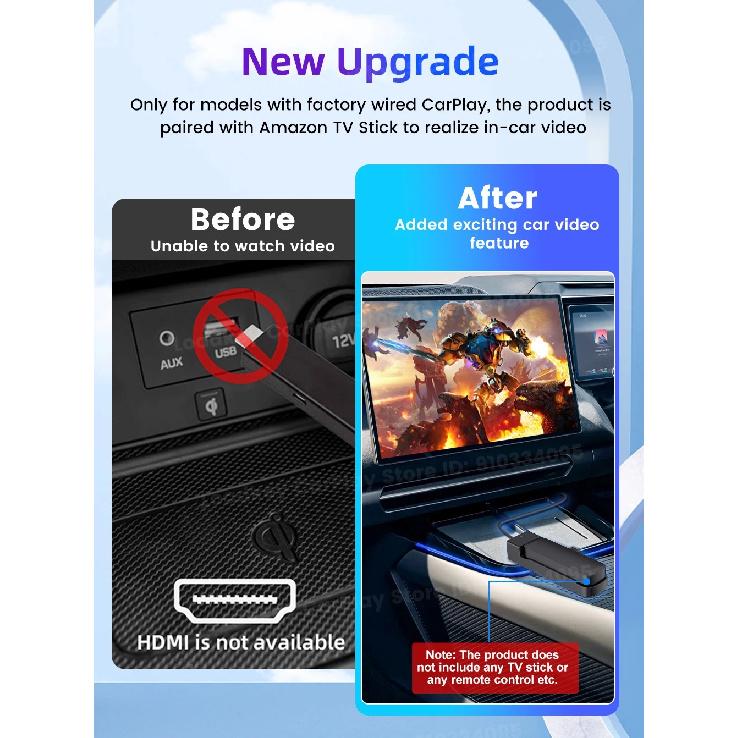 NEW Carlinkit Support Fire TV Stick Converter CarPlay To HDMI Car Adapter Wireless Carplay Android Auto TV Box Fire TV HDMl
