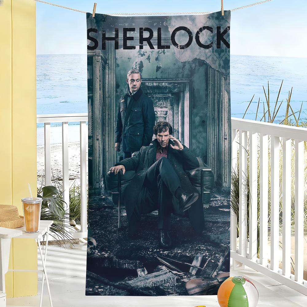 Сериал S-Шерлок-S Полотенце Спортивное Быстросохнущее Туристическое Снаряжение для Кемпинга Песозащитное Мягкое Легкое Большое Пляжное Полотенце