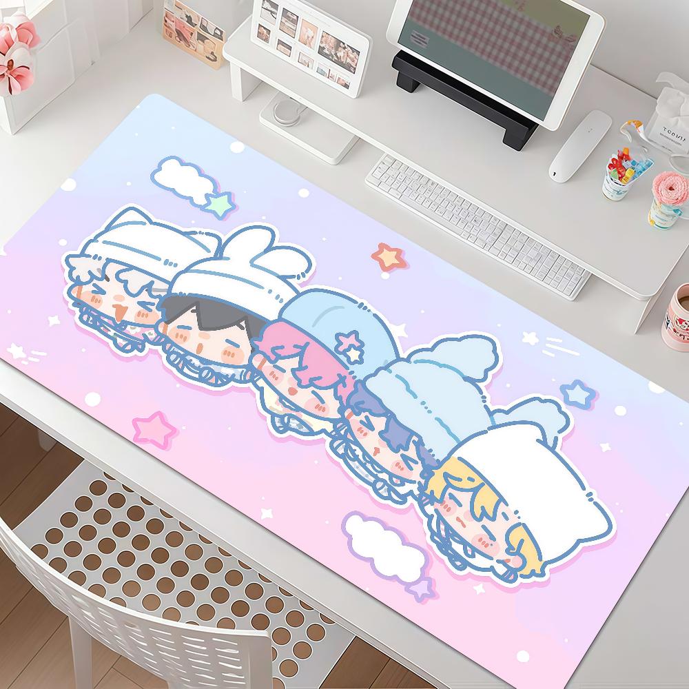 Kpop P-PLAVE Cartoon Mouse Pad Anti Slip Rubber Edge Locked Thickened Laptop Gaming Desk Mat