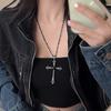 Cross Pendant Necklace For Women Men With Alloy Chain Stylish Autumn Winter Accessory