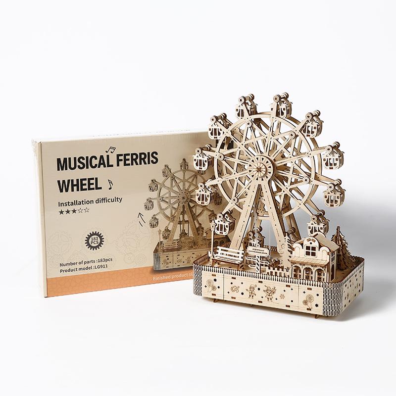 Трансграничное музыкальное колесо обозрения 3D деревянный пазл - развивающая DIY креативная игрушка