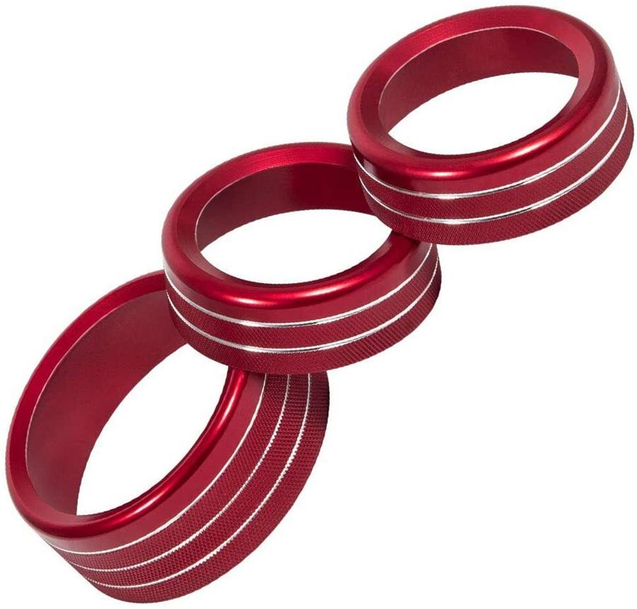 Новое 3X Кольцо-накладка на переключатель радио AC, крышка ручки для Dodge Challenger/Charger 2015-20 КРАСНЫЙ