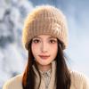 Буквенная флисовая теплая вязаная шерстяная шапка осень-зима универсальная ветрозащитная защита ушей шапка-пуловер подчеркивающая лицо шапка с небольшим ворсом