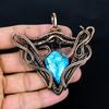 Tibetan Turquoise Pendant, 999 Copper Wire Wrapped Gemstone Jewelry, Handmade Pendant, For Thanksgiving