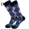 Mens Thermal Socks Men Argyle Crew Socks, Plus Size, Colorful Striped Cotton Winter Warm for Dress Thickened Autumn Cold Weather Thick