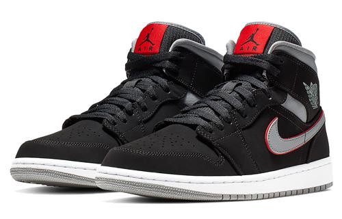Jordan 1 Черный с Серым и Красным 554724-060