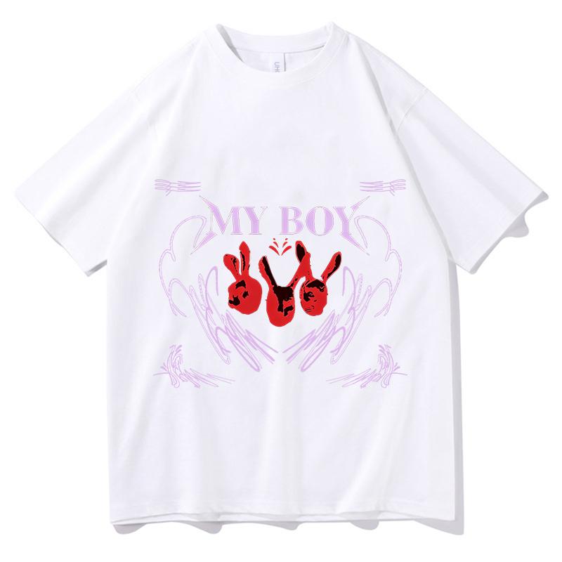 Bella Poarch My Boy Print TShirt Tee Unisex Unisex pure cotton Clothes Crewneck Short Sleeve T Shirt Unisex Aesthetic Harajuku Tops