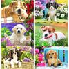New 5D DIY Diamond Painting Dog Flower Diamond Embroidery Animal Cross Stitch Full Round Drill Home Decor Manual Art Gift