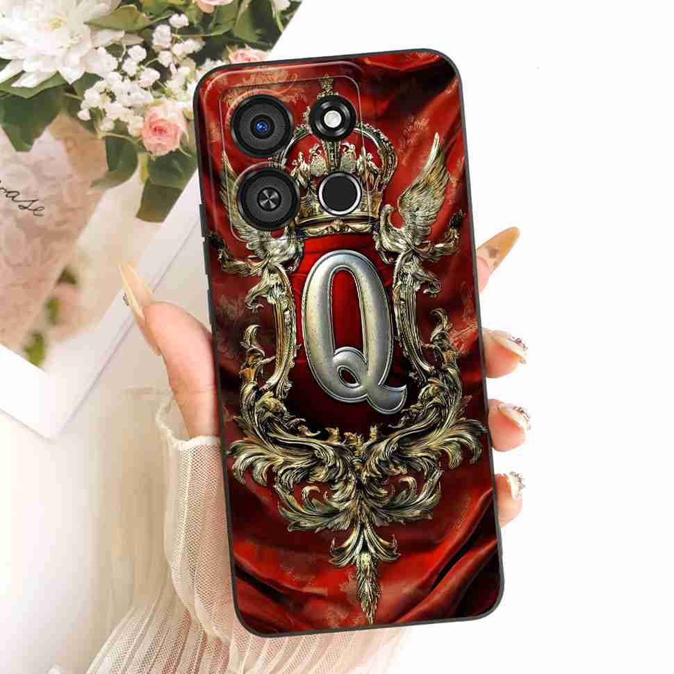 Latest Design For Itel A05s A663LC 6.6" Case Letter Crown A-Z Silicone Cover For ITEL A 05s A05S Full Protection Phone Shell