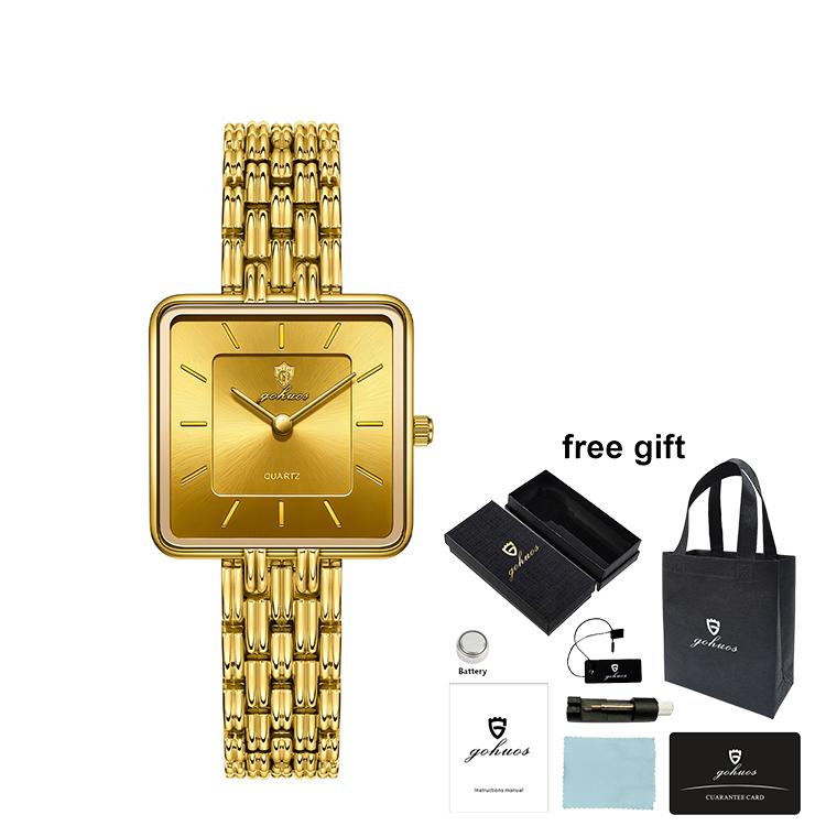 Gohuos 7826 Hot Selling Luxury Women's Wristwatch Waterproof Original Quartz Wrist Watch for Ladies Women Girls Reloj Box Bag