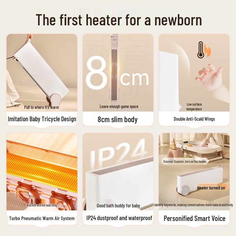Midea Graphene Smart Skirting Heater CN plug (adapter included)