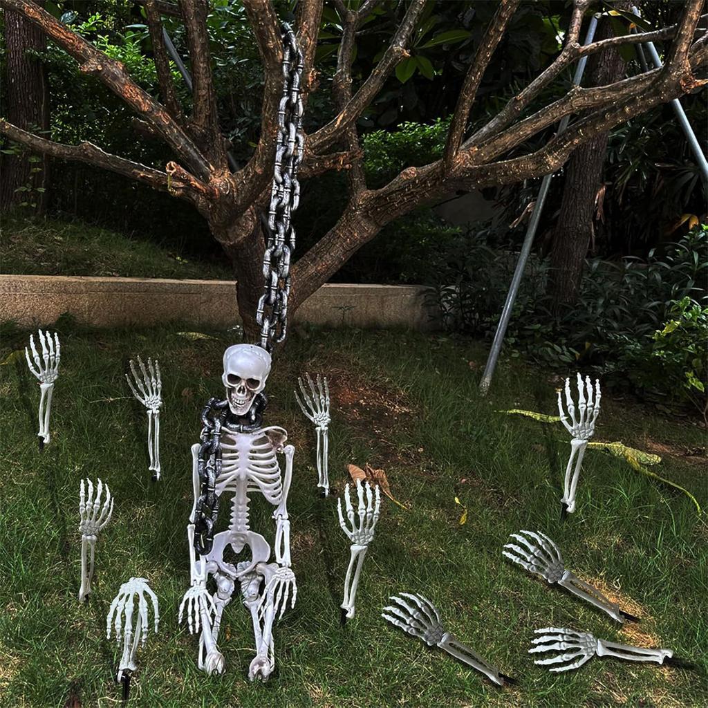 Realistic Skeleton Hand Ground Stake Halloween Decoration Durable Plastic Prop For Outdoor Haunted Yard Party Decor