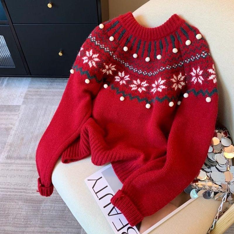 Women's Retro Christmas Sweater: Cozy Milky Fufu Knitwear for Autumn and Winter - Thick, Loose, and Beautifully Designed