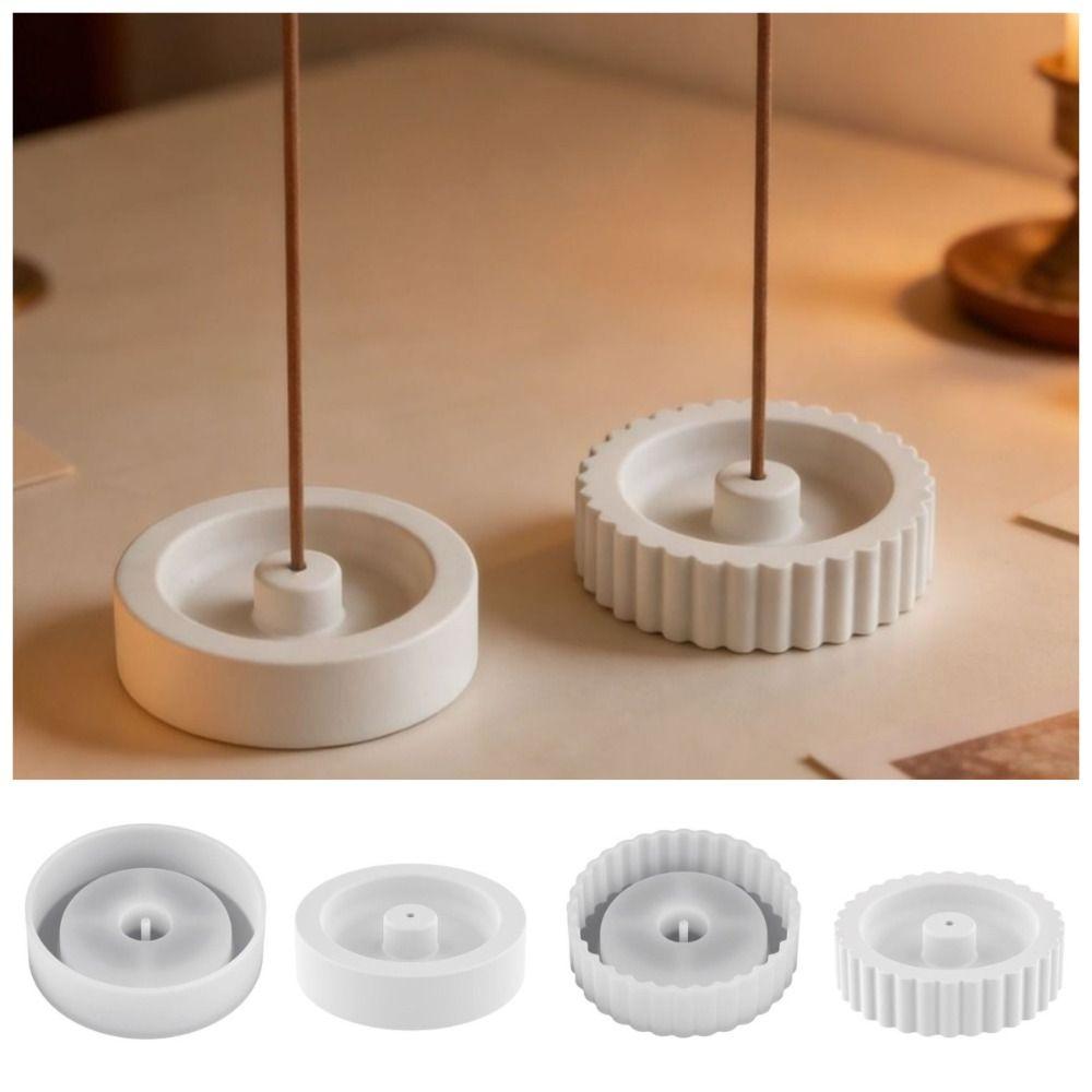 2Pcs Creative DIY Silicone Mold Handmade 3D Plaster Mold Incense Stick Holder Mold Home Decor