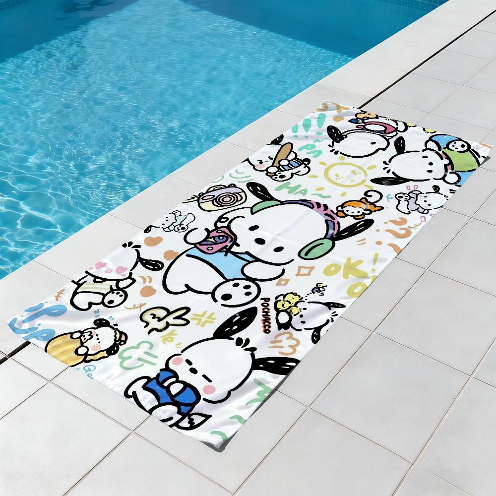 kawaii P-pochacco-o cute Towel Beach Quick Dry Soft Pool Towels Gift for Travel Gym Shower Camping sports