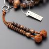 Buddhist Altar Shop Takita Shoten Buddhist Prayer Beads, Jodo Sect, Formal Prayer Beads for Men, Sandalwood (Matte), 9 inches, Pure Silk Flower