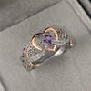 Creative Women's Heart Rings with Romantic Rose Flower Design Wedding Engagement Love Rings Hot Sale Aesthetic Jewelry