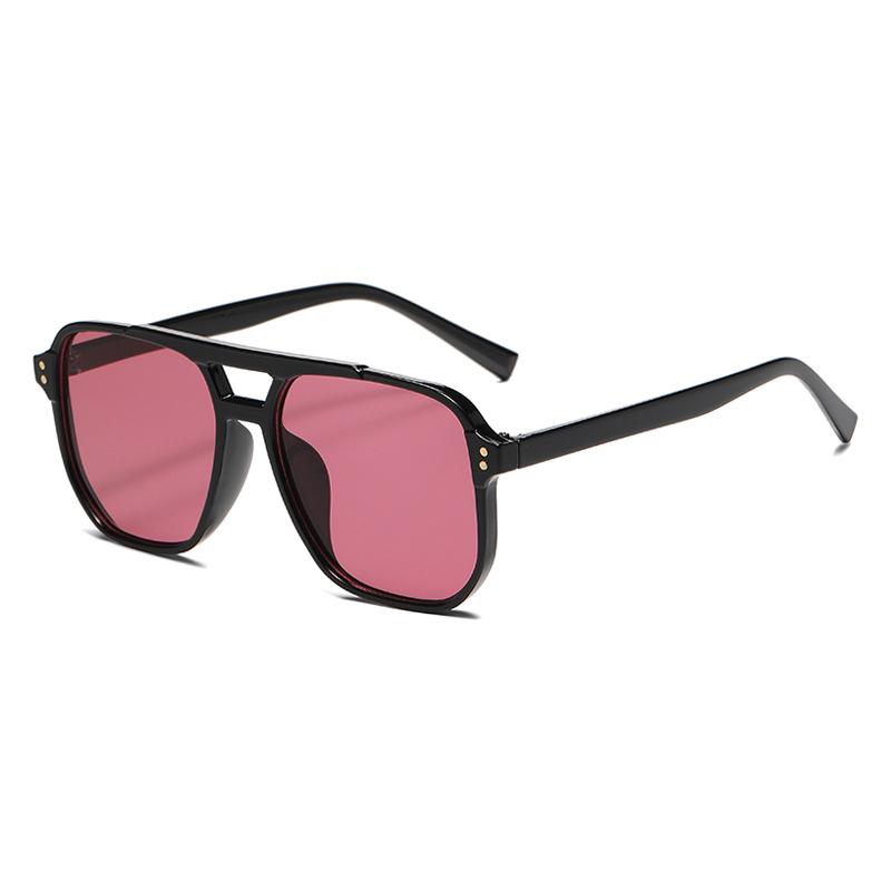 New sunglasses men's and women's retro toad glasses jelly marine sheet double beam rice nail pilot sunglasses S