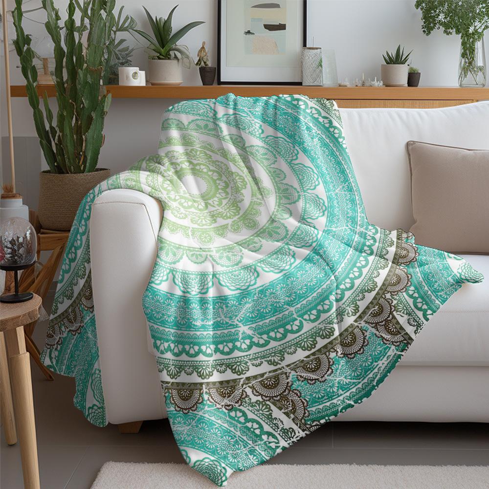 Bohemian Embroidered Cotton Throw Blanket Moroccan Kilim Lace Bed Blanket Decorative Throw for Sofa Couch Bed Room