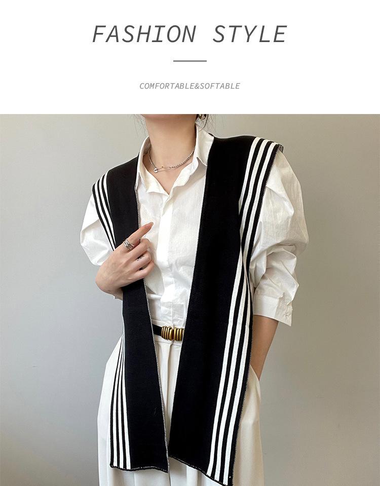 Summer Knit Thin Outerwear Scarf: Office Neck Protection Shawl