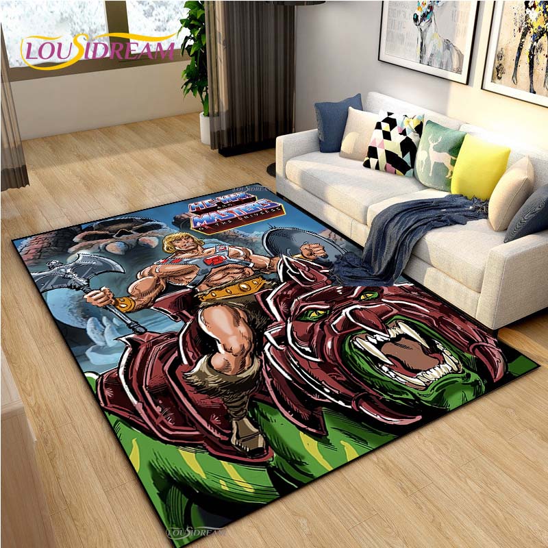 He-man masters Cartoon Carpet for Living Room Bedroom Rug Kitchen Kids Door Unslip Floor Mat Birthday gift photography props Rug