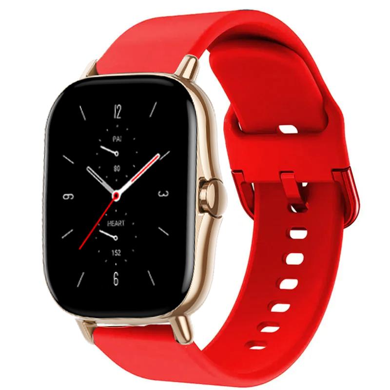 Спортивный ремешок для Amazfit GTS-GTR-4-3-2-2e-Mini-Pro-stratos 2 3, силиконовый ремешок для часов Correa Amazfit bip-US-3-pro 20 мм 22 мм