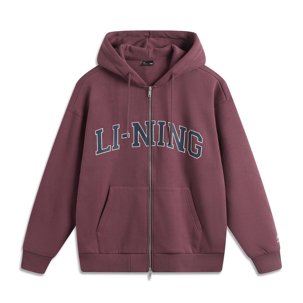 Толстовка Li Ning Weekend для молодежи, унисекс, темно-красно-фиолетовая AWDUA11-4